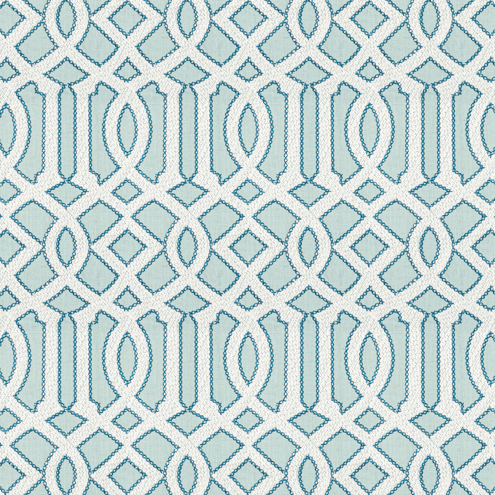 7801-17 Interlachen Emb Shorebreak by Bassett Mcnab Designer Fabric BASSETT MCNAB ORIGINS 100%LIN INDIA Horizontal: 6.625 and Vertical: 12.5 53 in - Swanky Fabrics -