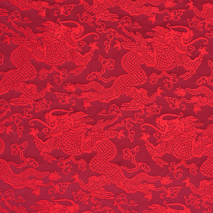 Ruan Dragon Damask Garnet 78101 by Schumacher Fabric Schumacher Fabric Ruan Dragon Damask Garnet 78101Fabric COTTON 70% ITALY </p><p>Repeat: H: HORZ. 13" (33CM) , V: VERT. 20 7/8" (53CM) 57.75 - Fabric Carolina -