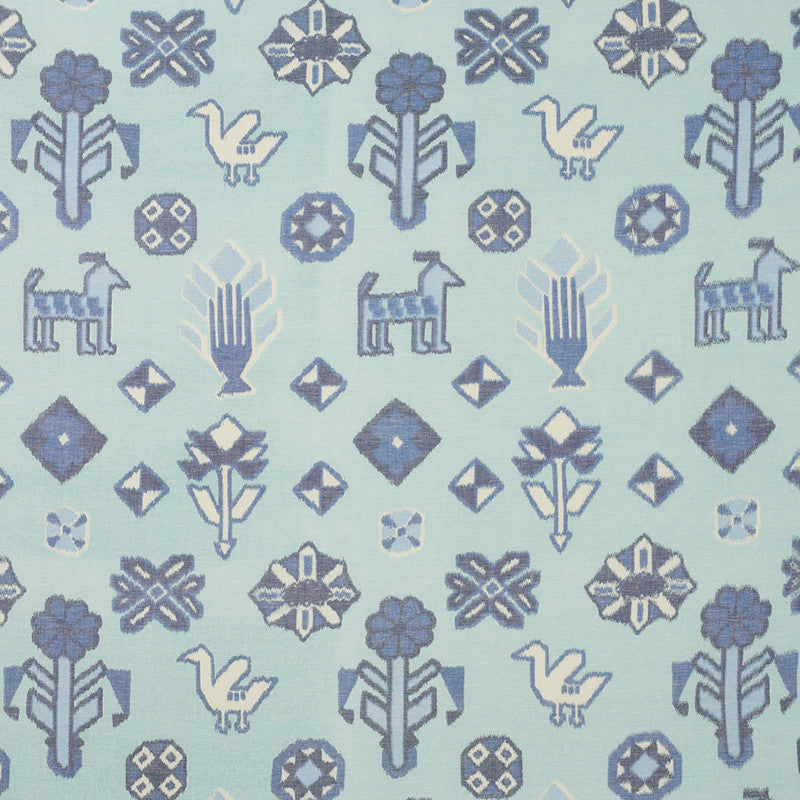 Chuska Warp Print Blue 78141 by Schumacher Designer Fabric TRUE WEST COTTON 55% LINEN 45% INDIA MARTINDALE 20,000 </p><p>Repeat: Horizontal: 18" (46CM) and Vertical: 29" (74CM) 54.5 - Swanky Fabrics -