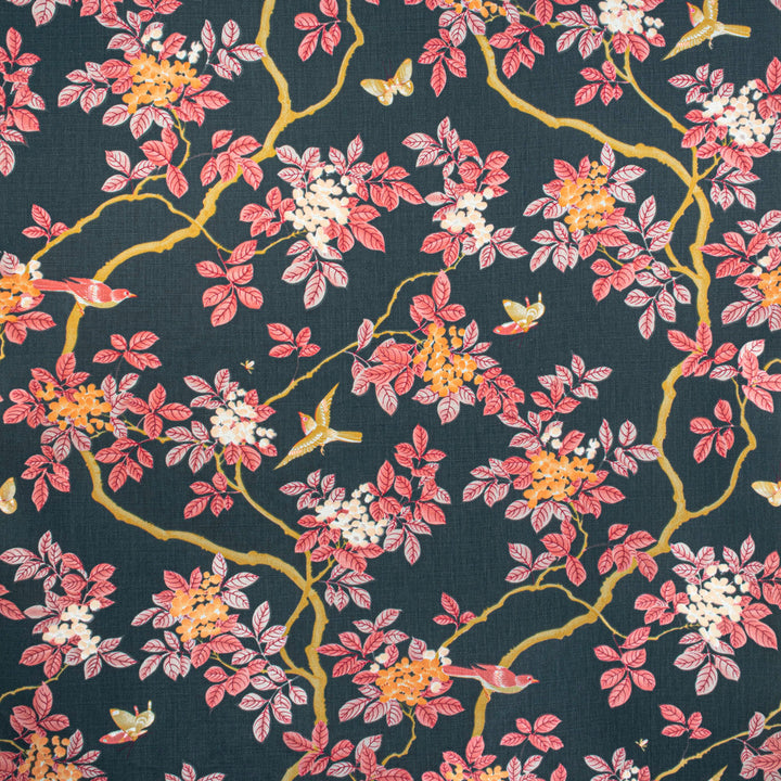 7820-10 Birds And Butterfly Nightfall by Bassett Mcnab Designer Fabric BASSETT MCNAB ORIGINS 100%LIN USA MARTINDALE WEAR TEST (5 000 CIRCULAR RUBS) Horizontal: 48.000 and Vertical: 49.000 48 in - Swanky Fabrics -