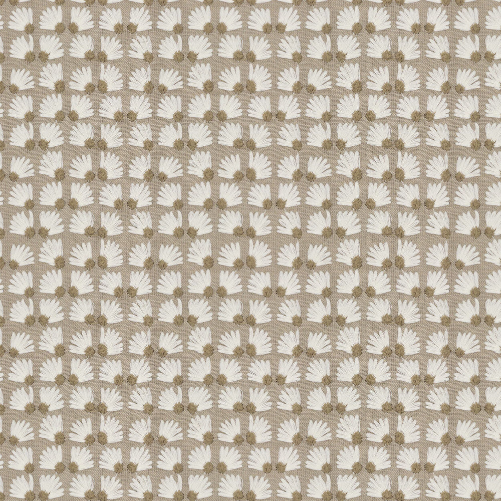 7834-1 Daisypatch Sandstone by Bassett Mcnab Designer Fabric BASSETT MCNAB WOODLANDS 52%LIN 48%COT %PEMB INDIA Horizontal: 3.000 and Vertical: 1.750 50.5 in - Swanky Fabrics -