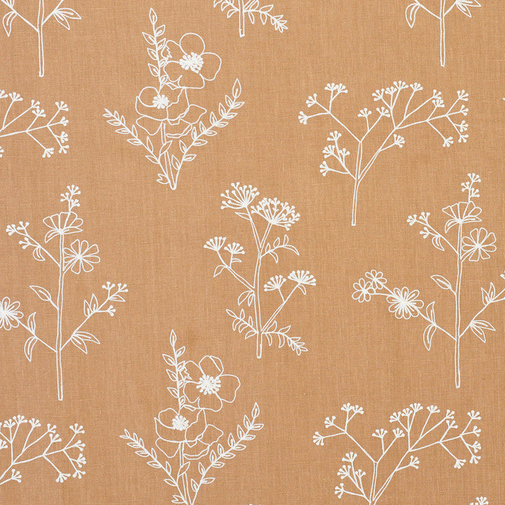 Lisbeth Embroidery Camel 78361 by Schumacher Designer Fabric EXQUISITE EMBROIDERIES LINEN 100% INDIA </p><p>Repeat: Horizontal: 17 3/8" (44CM) and Vertical: 14 3/4" (37CM) 54 - Swanky Fabrics -