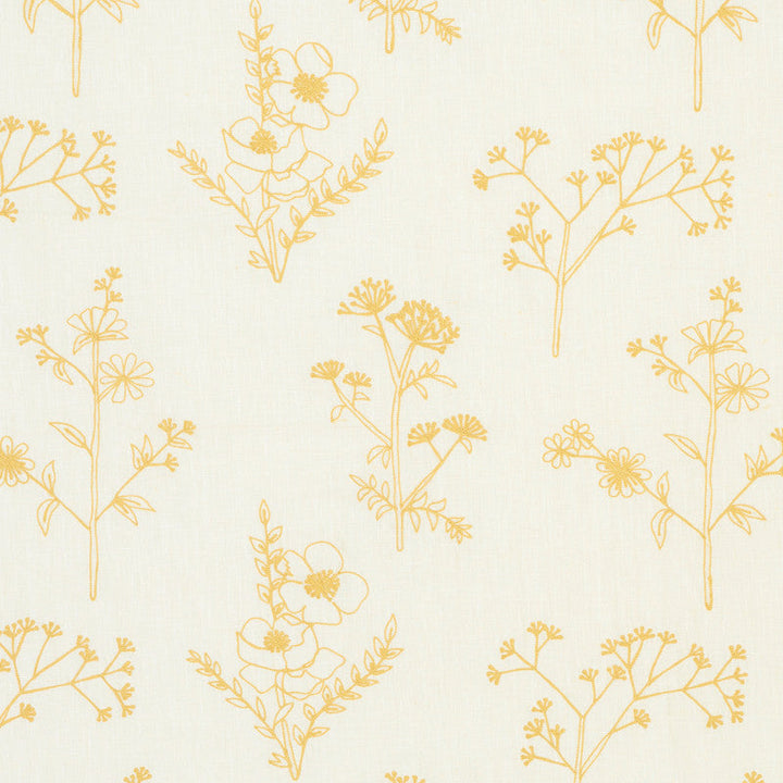 Lisbeth Embroidery Marigold 78362 by Schumacher Designer Fabric EXQUISITE EMBROIDERIES LINEN 100% INDIA </p><p>Repeat: Horizontal: 17 3/8" (44CM) and Vertical: 14 3/4" (37CM) 54 - Swanky Fabrics -