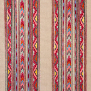 Schumacher Fabric Zarzuela Stripe Embroidery Multi 78392