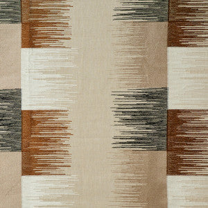 Schumacher Fabric Sunburst Stripe Embroidery Black & Neutral 78400