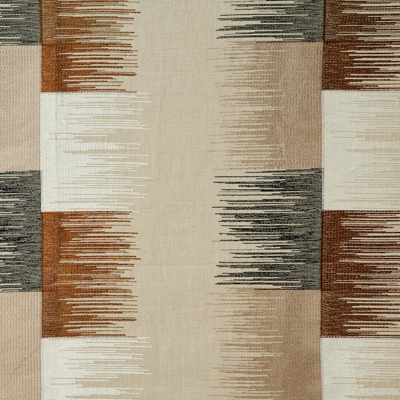 Sunburst Stripe Embroidery Black & Neutral 78400 by Schumacher Designer Fabric EXQUISITE EMBROIDERIES LINEN 50% POLYESTER 30% INDIA </p><p>Repeat: Horizontal: 18" (46CM) and Vertical: 15 1/4" (39CM) 57 - Swanky Fabrics -