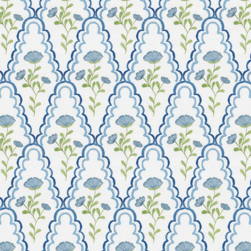 7848 Scallop Floral 3 Denim by Aoc Fabric Aoc Fabric 7848 Scallop Floral 3 DenimFabric THE ART OF COLOR MORNINGSIDE 55%LIN 45%COT USA </p><p>Repeat: H: 4.250, V: 9.000 54 in - Fabric Carolina -