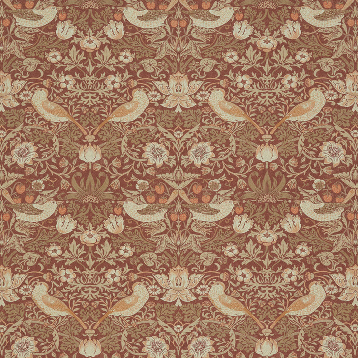 7866 Strawberry Thief 1 Pepper by Wmah Fabric Wmah Fabric 7866 Strawberry Thief 1 PepperFabric WILLIAM MORRIS AT HOME KELMSCOTT GARDENS VOL 1 100%COT SPAIN </p><p>Repeat: H: 18.250, V: 20.375 55 in - Fabric Carolina -
