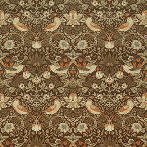 Wmah Fabric 7870 Strawberry Thief Velvet 1 Henna