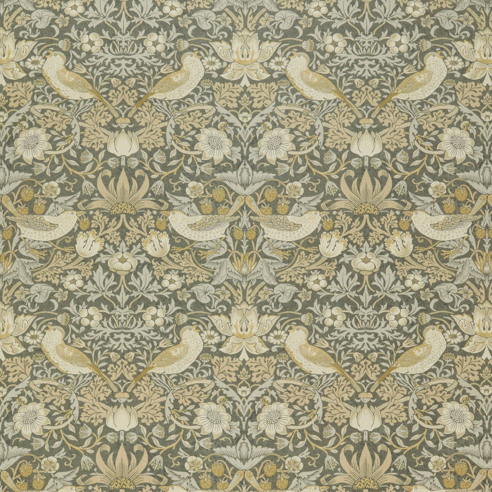 7870 Strawberry Thief Velvet 2 Grey by Wmah Fabric Wmah Fabric 7870 Strawberry Thief Velvet 2 GreyFabric WILLIAM MORRIS AT HOME KELMSCOTT GARDENS VOL 1 100%POL TURKEY </p><p>Repeat: H: 18.000, V: 14.125 54 in - Fabric Carolina -