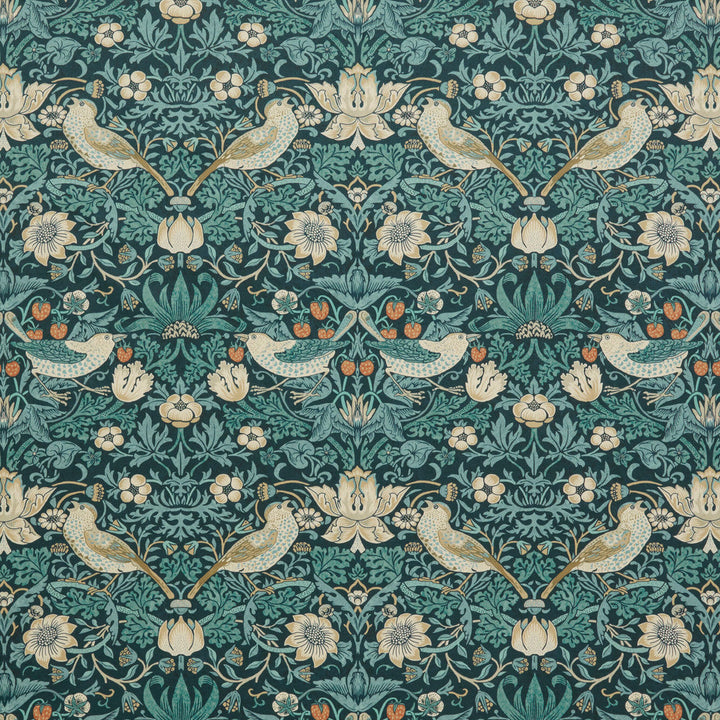 7870 Strawberry Thief Velvet 3 Navy by Wmah Fabric Wmah Fabric 7870 Strawberry Thief Velvet 3 NavyFabric WILLIAM MORRIS AT HOME KELMSCOTT GARDENS VOL 1 100%POL TURKEY </p><p>Repeat: H: 18.000, V: 14.125 54 in - Fabric Carolina -