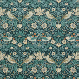 Wmah Fabric 7870 Strawberry Thief Velvet 3 Navy
