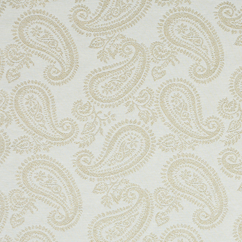 Milena Paisley Natural 78720 by Schumacher Designer Fabric NEW TRADITIONAL II COTTON 45% VISCOSE 32% ITALY MARTINDALE 10,000 </p><p>Repeat: Horizontal: 13 3/4" (35CM) and Vertical: 13 1/2" (34CM) 55 - Swanky Fabrics -