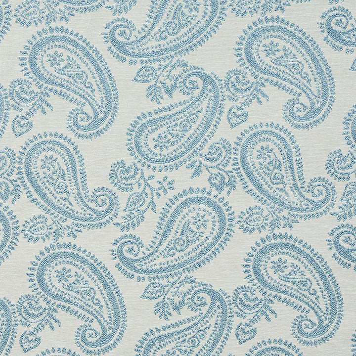 Milena Paisley Sky 78721 by Schumacher Fabric Schumacher Fabric Milena Paisley Sky 78721Fabric COTTON 45% ITALY </p><p>Repeat: H: HORZ. 13 3/4" (35CM) , V: VERT. 13 1/2" (34CM) 55 - Fabric Carolina -