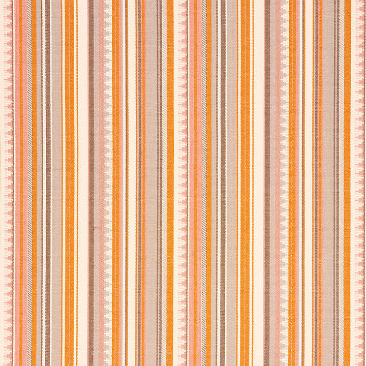 Zuni Stripe Orange & Pink 78732 by Schumacher Designer Fabric TRUE WEST COTTON 100% INDIA MARTINDALE 30,000 </p><p>Repeat: Horizontal: 14 1/2" (37CM) and Vertical: 4" (10CM) 54.75 - Swanky Fabrics -