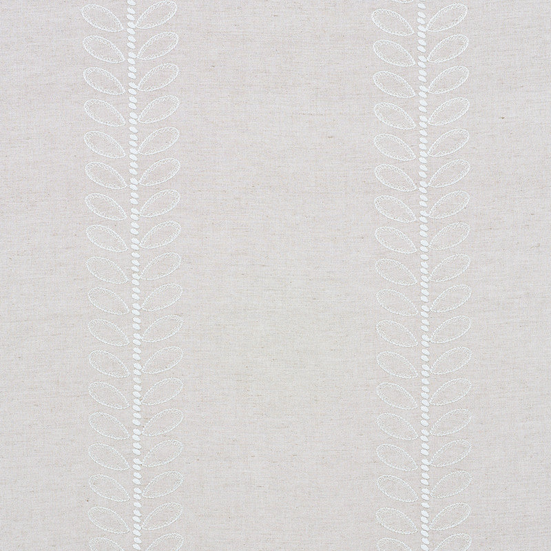 Camile Embroidery Natural 78741 by Schumacher Designer Fabric NEW TRADITIONAL II See Sample INDIA - </p><p>Repeat: Horizontal: 13 1/4" (34CM) and Vertical: 1 1/2" (4CM) 57" (145CM) - Swanky Fabrics -