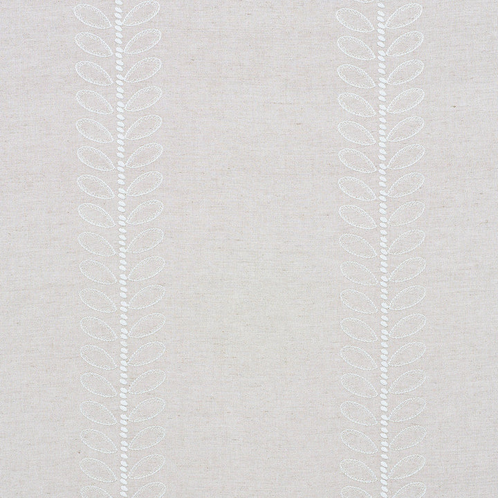 Camile Embroidery Natural 78741 by Schumacher Designer Fabric NEW TRADITIONAL II See Sample INDIA - </p><p>Repeat: Horizontal: 13 1/4" (34CM) and Vertical: 1 1/2" (4CM) 57" (145CM) - Swanky Fabrics -