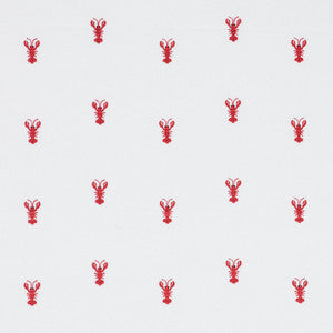 Schumacher Fabric Lobster Embroidery White 78801