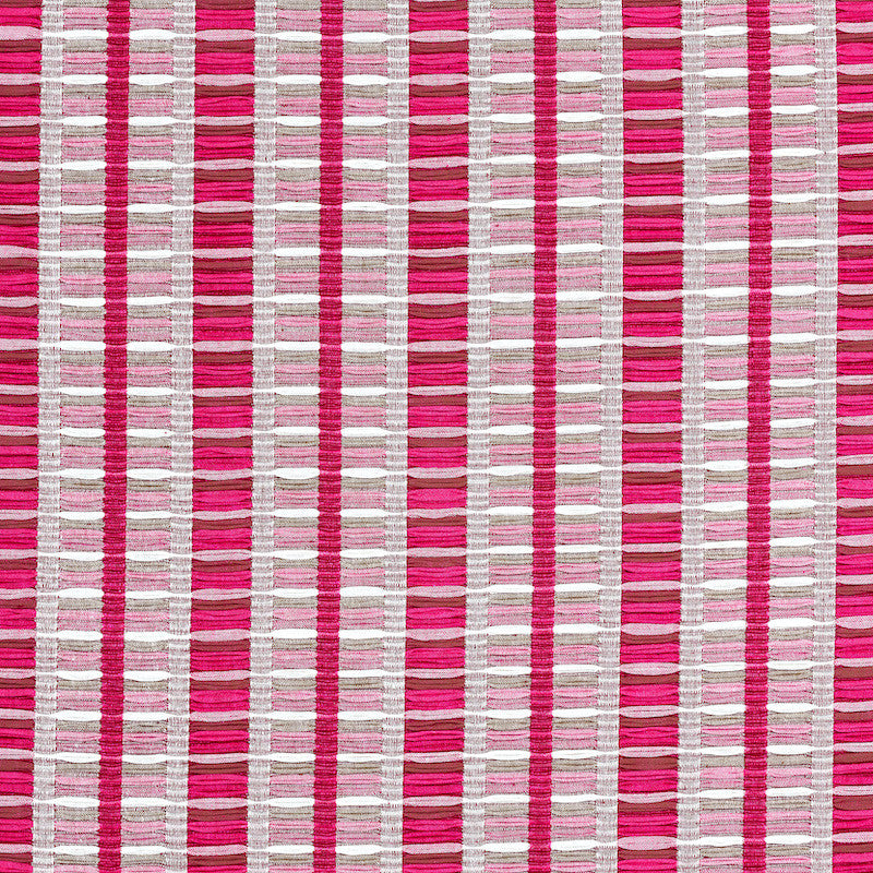 Palopo Hand Woven Stripe Flamingo 78821 by Schumacher Designer Fabric A RUM FELLOW HAND WOVENS II COTTON 100% GUATEMALA </p><p>Repeat: Horizontal: 1 7/8" (5CM) and Vertical: 6 3/4" (17CM) 34.625 - Swanky Fabrics -