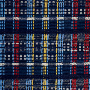 Schumacher Fabric Zealand Check Navy Multi 79072