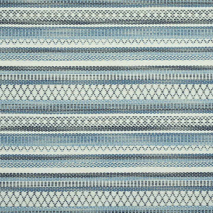 Fremont Indoor/Outdoor Blue 79190 by Schumacher Designer Fabric INDOOR/OUTDOOR PRINTS & WOVENS V POLYPROPYLENE 58% POLYESTER 32% ITALY MARTINDALE 30,000 </p><p>Repeat: Horizontal: 1" (3CM) and Vertical: 13 3/4" (35CM) 55 - Swanky Fabrics -