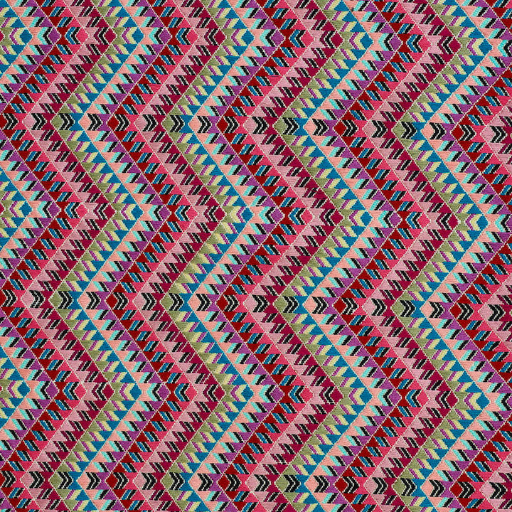 Amates Hand Woven Brocade Carnival 79220 by Schumacher Designer Fabric A RUM FELLOW BROCADES COTTON 100% GUATEMALA </p><p>Repeat: Horizontal: 4" (10CM) and Vertical: 7 1/2" (19CM) 19 - Swanky Fabrics -