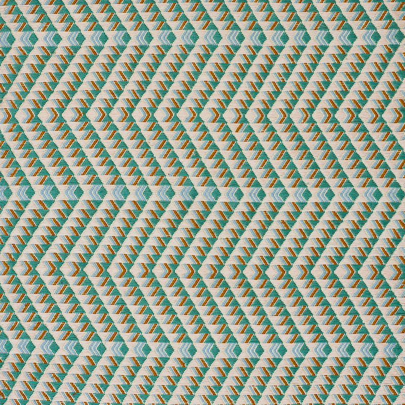 Amates Hand Woven Brocade Duck Egg 79224 by Schumacher Designer Fabric A RUM FELLOW BROCADES See Sample GUATEMALA LIGHT DURABILITY </p><p>Repeat: Horizontal: 1" (3CM) and Vertical: 7 1/2" (19CM) 19" (48CM) - Swanky Fabrics -