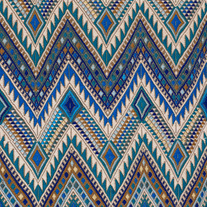 Schumacher Fabric Coyolate Hand Woven Brocade Ocean 79240