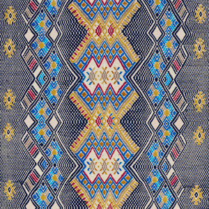 Schumacher Fabric Kaya Hand Woven Brocade Blue 79260