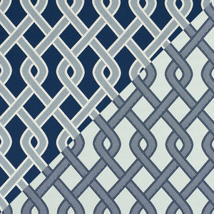 Schumacher Fabric Cleo Trellis Indoor/Outdoor Blue 79570
