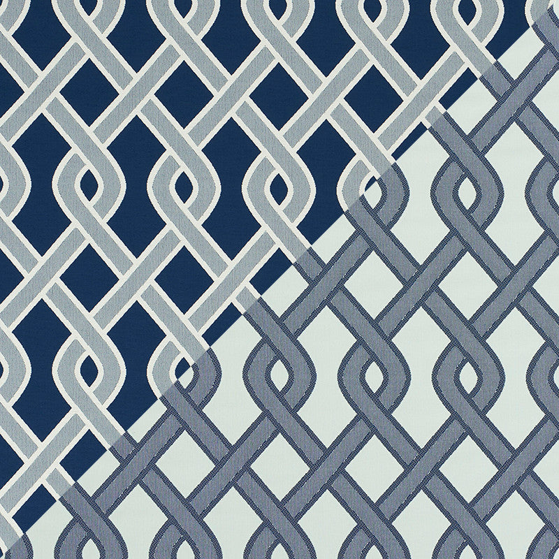 Cleo Trellis Indoor/Outdoor Blue 79570 by Schumacher Fabric Schumacher Fabric Cleo Trellis Indoor/Outdoor Blue 79570Fabric POLYOLEFIN 100% UNITED STATES OF AMERICA </p><p>Repeat: H: HORZ. 4 1/2" (11CM) , V: VERT. 9" (23CM) 54 - Fabric Carolina -