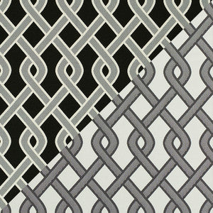 Schumacher Fabric Cleo Trellis Indoor/Outdoor Black 79571