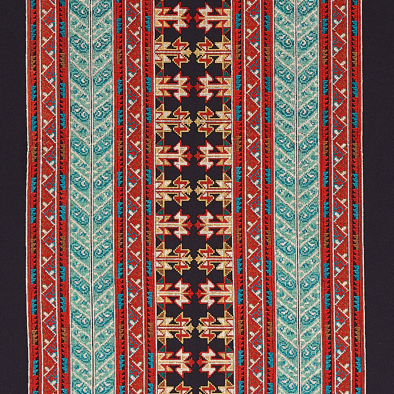 Vinka Embroidery Red & Black 79621 by Schumacher Fabric Schumacher Fabric Vinka Embroidery Red & Black 79621Fabric COTTON 52% INDIA </p><p>Repeat: H: HORZ. 26 1/2" (67CM) , V: VERT. 7 7/8" (20CM) 53 - Fabric Carolina -