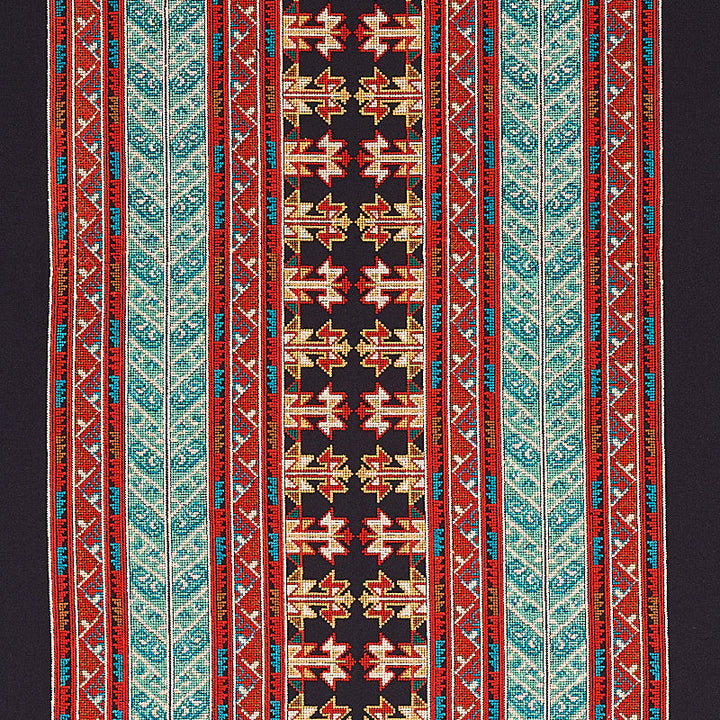 Vinka Embroidery Red & Black 79621 by Schumacher Fabric Schumacher Fabric Vinka Embroidery Red & Black 79621Fabric COTTON 52% INDIA </p><p>Repeat: H: HORZ. 26 1/2" (67CM) , V: VERT. 7 7/8" (20CM) 53 - Fabric Carolina -