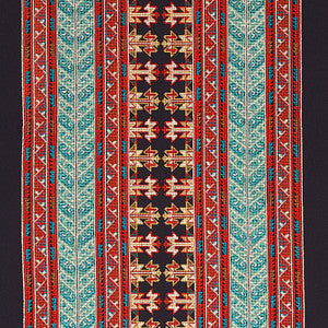 Schumacher Fabric Vinka Embroidery Red & Black 79621