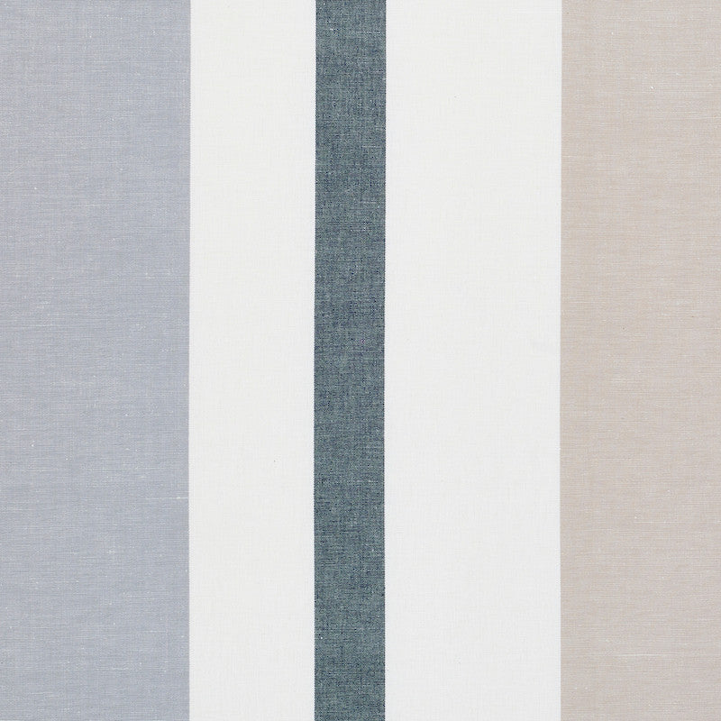 Lolland Linen Stripe Grey & Sand 79660 by Schumacher Designer Fabric SCANDINAVIAN MODERN LINEN 60% COTTON 40% INDIA </p><p>Repeat: Horizontal: HORZ 54" (137CM) and Vertical: 54 - Swanky Fabrics -