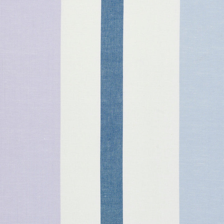 Lolland Linen Stripe Lilac & Blue 79661 by Schumacher Designer Fabric SCANDINAVIAN MODERN See Sample INDIA - </p><p>Repeat: Horizontal: 54" (137CM) and Vertical: - 54" (137CM) - Swanky Fabrics -