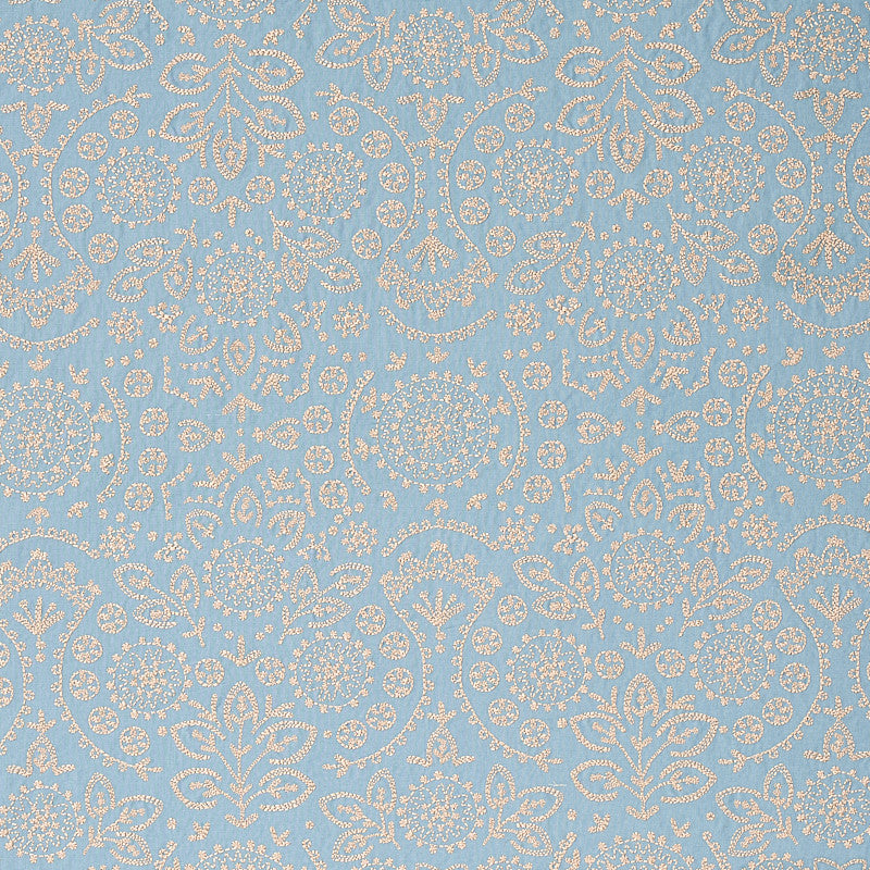 Tiana Embroidery Chambray 79860 by Schumacher Fabric Schumacher Fabric Tiana Embroidery Chambray 79860Fabric COTTON 100% INDIA </p><p>Repeat: H: HORZ. 12 4/5" (32CM) , V: VERT. 31 1/2" (80CM) 54 - Fabric Carolina -