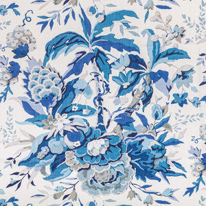 Brunschwig & Fils Fabric Horseshoe Bay Blue/Ivory
