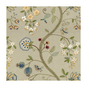 Brunschwig & Fils Fabric Claudia Aqua/Gray