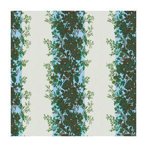 Brunschwig & Fils Fabric Rayure Fleurie Blue/Green