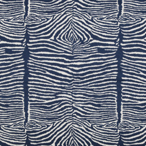 Brunschwig & Fils Fabric Le Zebre Emb Navy