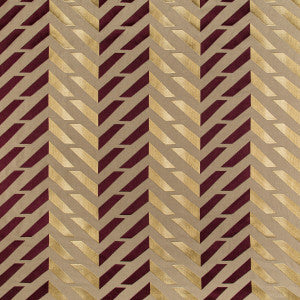 Brunschwig & Fils Fabric Les Vagues Emb Plum/Gold