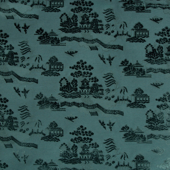 La Pagode Velvet Teal by Brunschwig & Fils Fabric Brunschwig & Fils Fabric La Pagode Velvet TealFabric LES ENSEMBLIERS VISCOSE - 76%;LINEN - 24% Belgium </p><p>Repeat: H: 27.75, V: 10.5 55.5 - Fabric Carolina -
