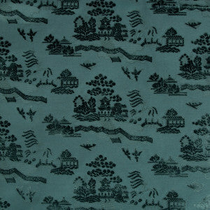 Brunschwig & Fils Fabric La Pagode Velvet Teal
