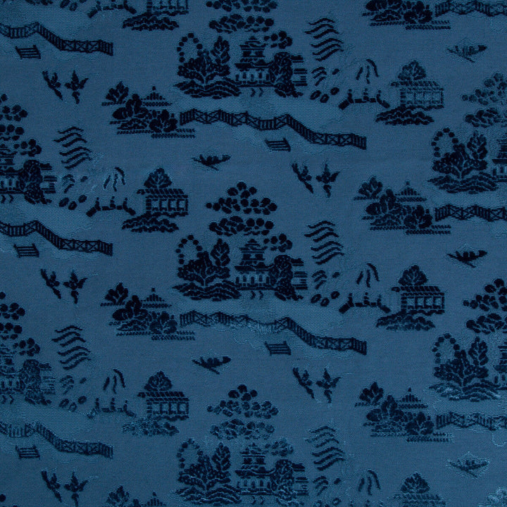 La Pagode Velvet Navy by Brunschwig & Fils Fabric Brunschwig & Fils Fabric La Pagode Velvet NavyFabric LES ENSEMBLIERS VISCOSE - 76%;LINEN - 24% Belgium </p><p>Repeat: H: 27.75, V: 10.5 55.5 - Fabric Carolina -