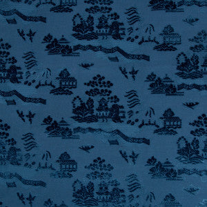Brunschwig & Fils Fabric La Pagode Velvet Navy