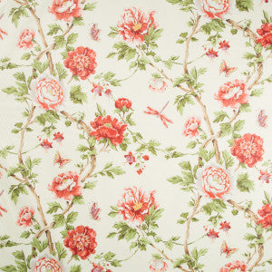 Brunschwig & Fils Fabric Les Pivoines Print Red