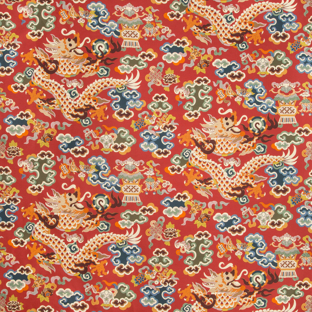 Ming Dragon Print Claret by Brunschwig & Fils Fabric Brunschwig & Fils Fabric Ming Dragon Print ClaretFabric SUMMER PALACE LINEN - 67%;COTTON - 33% France </p><p>Repeat: H: 26.8, V: 26.5 54.3 - Fabric Carolina -