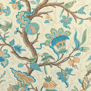 Brunschwig & Fils Fabric Louverne Print Aqua